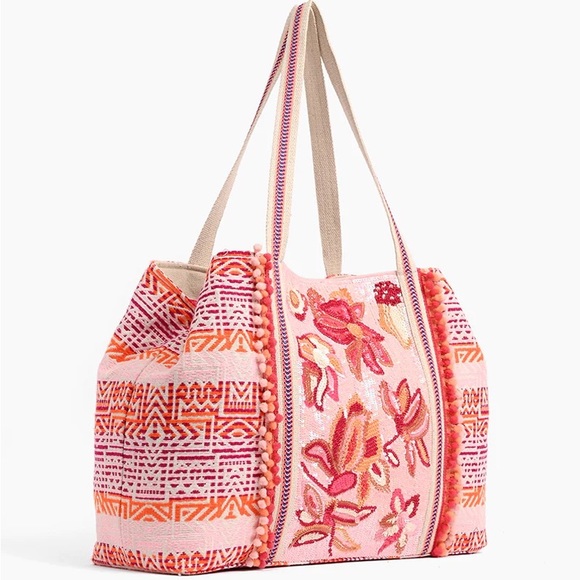 Petal Pink Embellished Tote - Picture 2 of 5